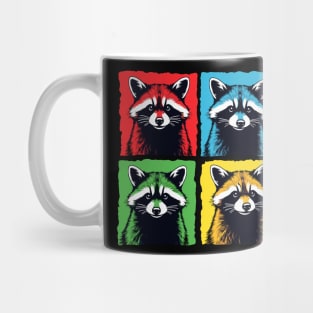 Pop Art Raccoon Colorful Retro Design Mug